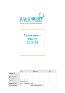 Assessment Policy - Canonbury Primary School