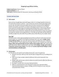 Designing Energy Efficient Vehicles