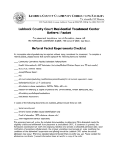Word 2007 - Lubbock County Court Residential Treatment Center