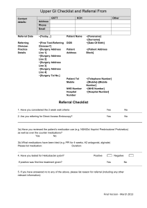 Upper GI Checklist and Referral Form