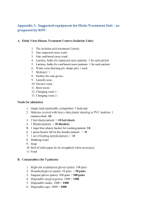 Appendix 1: Suggested equipment for Ebola Treatment Unit