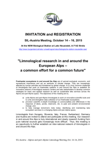 Limnological research in and around the European Alps – a