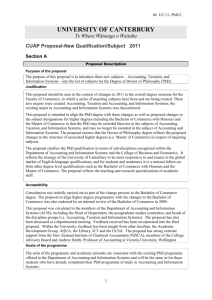 CUAP Proposal-New Qualification/Subject 2011