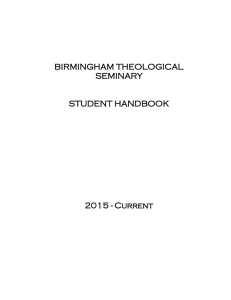 Student Handbook - Birmingham Theological Seminary