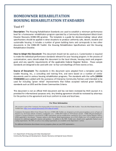 Housing Rehabilitation Standards
