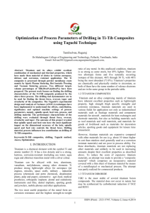 Optimization of Process Parameters of Drilling in Ti