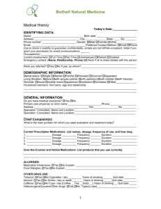 New Patient Intake Form – Word Doc
