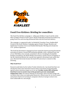 Fossil Free Kirklees -Briefing for Councillors