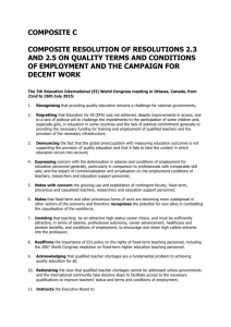 Quality terms and conditions of employment and the campaign for