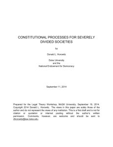 Constitutional Processes for Severely Divided Societies