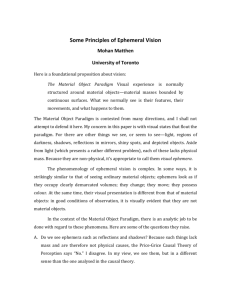 Some Principles of Ephemeral Vision