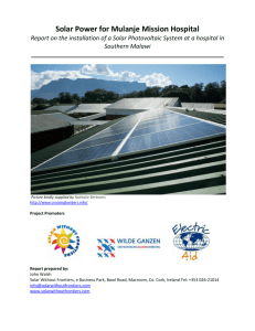 Solar Power for Mulanje Mission Hospital Report on the