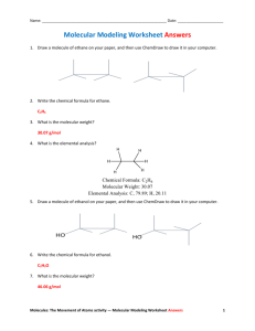 Molecular Modeling Worksheet Answers