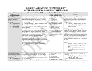 LIBRARY AS LEARNING COMMONS DRAFT