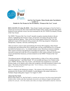 Just Fur Fun Founder, Mona Straub, joins Top Industry Leaders as