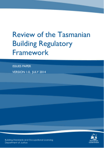 Review of the Tasmanian Building Regulatory Framework
