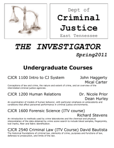 Criminal Justice - East Tennessee State University