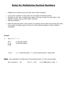 Rules for Multiplying Decimal Numbers