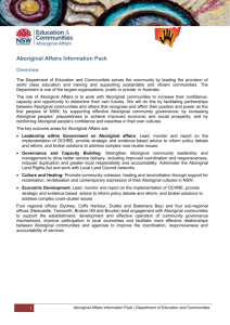 Aboriginal Affairs Information Pack