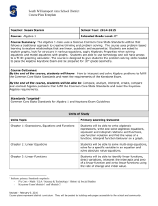 Algebra I (Keystone Course