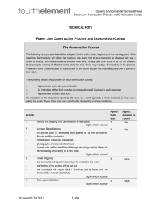 Power Line Construction Process and Construction Camps