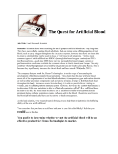 The Quest for Artificial Blood