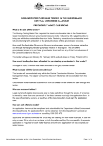 Frequently Asked Questions - Groundwater Purchase Tender in the