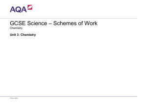 GCSE Science – Schemes of Work