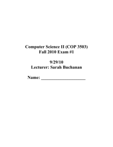 Exam #1 Solution - Computer Science