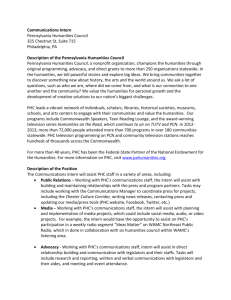 Communications Intern Pennsylvania Humanities Council 325