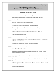Generalized Crisis Procedure Checklist