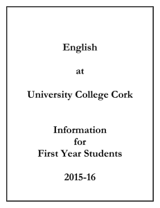 First Year Students - University College Cork