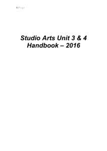 Studio Arts Unit 3 orientation Headstart 2016
