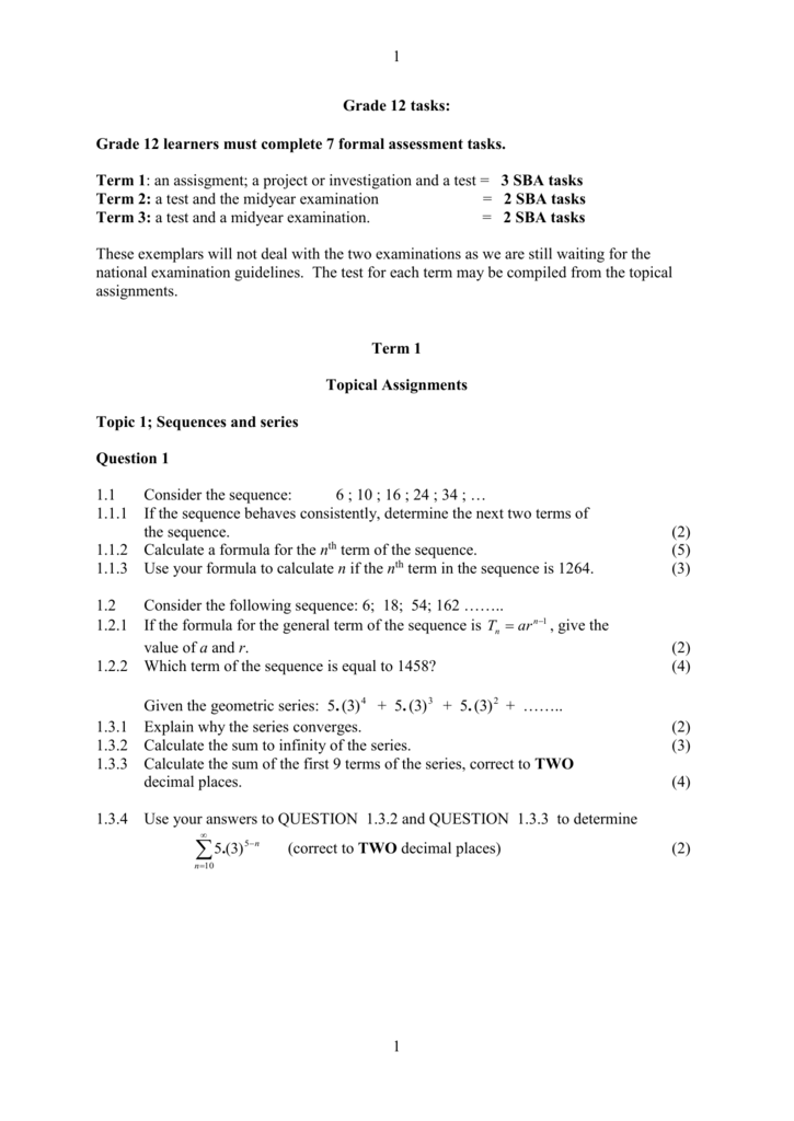 grade 12 term 3 assignment 2022