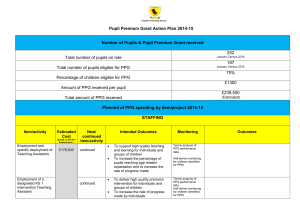 Pupil Premium Grant Action Plan 2014-2015