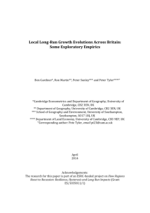 Local long-run growth evolutions across Britain