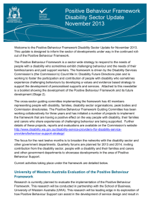 Positive Behaviour Framework Disability Sector Update November