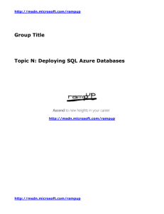 Migrating an Existing SQL Database to SQL Azure