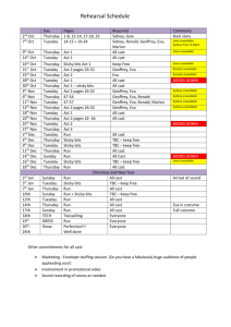 Rehearsal Schedule Day Pages Required Comments 2nd Oct