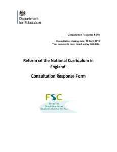 Reform of the National Curriculum in England