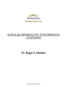 subtalar arthroscopy postoperative guidelines