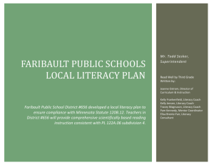 Faribault Public Schools local literacy plan
