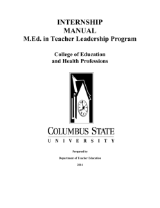 II. Overview of the Teacher Leadership Internship