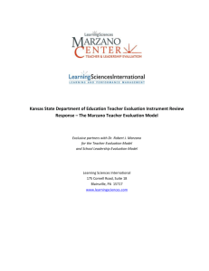 The Marzano Teacher Evaluation Model