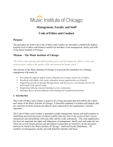 Code of Ethics and Conduct - Music Institute of Chicago