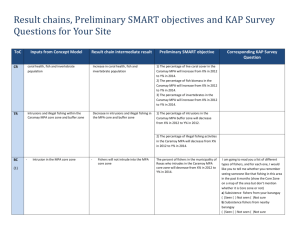 Result chains, Preliminary SMART objectives and KAP Survey