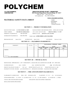 MATERIAL SAFETY DATA SHEET Health 1