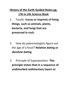History of the Earth Guided Notes pg. 176 in Life Science Book