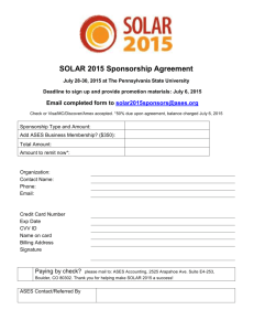 SOLAR 2015 Sponsorship Agreement