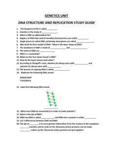 Genetics Test One Study Guide